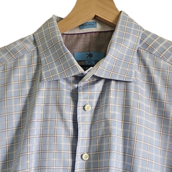 🔵 2 for $40 🔵  EGARA BUTTON DOWN FLIP CUFF PLAID SHIRT - Picture 4 of 10